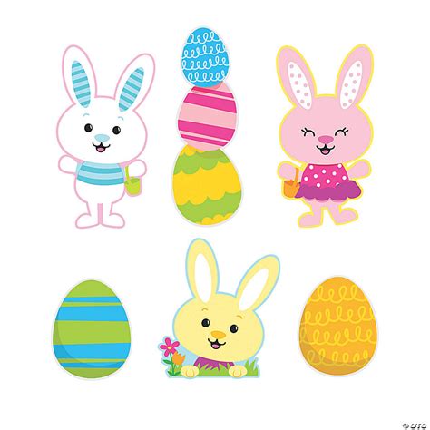Jumbo Easter Bunny Cutouts 6 Pc Oriental Trading