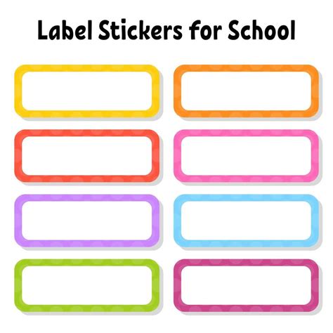 Set Stickers For School Empty Template Name Tags T Labels