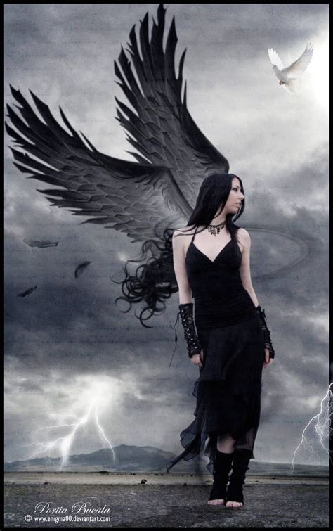 Goth Angel Enlighten By Enigma00 Gothic Angel Angel Art Angel Artwork