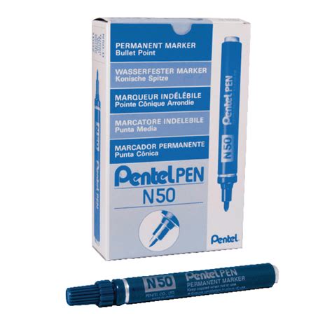 Pentel N50 Bullet Marker Blue Pk12 Onestopstationery