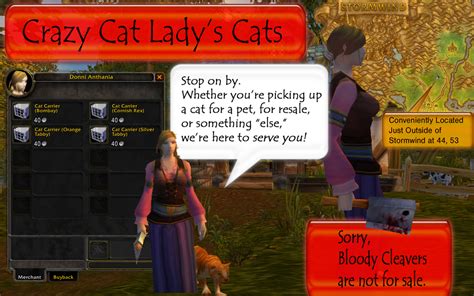 Casual Wow A World Of Warcraft Blog Npc Commercial Break Crazy Cat