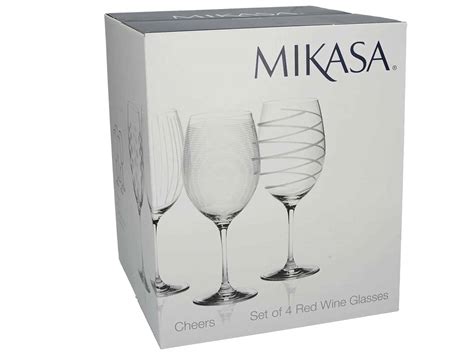 Mikasa Cheers Set Of 4 Red Wine Glasses I Goodseu