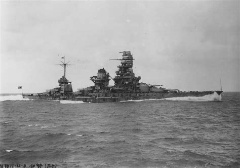 Japanese Battleship Ise During Speed Trials In Ise Bay West Of Utsumi
