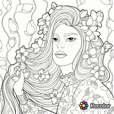 Recolor Coloring Book Beauty Printable K5 Worksheets