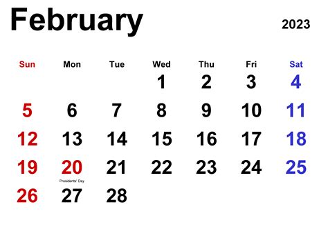 Free February 2023 Calendar Printable Template Pdf Word Excel Formats