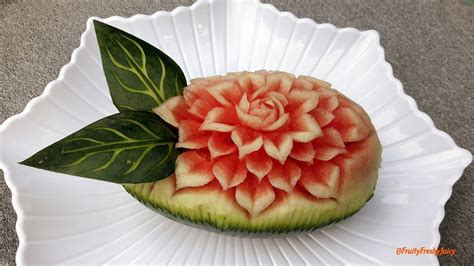 Watermelon Flower Carving Fruit Designing Tutorial For Beginners