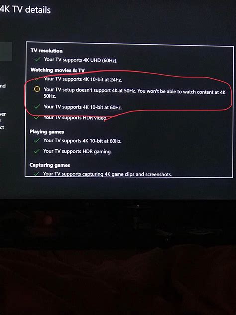 My Xbox One X Says My 4k Tv Cant Support 4k At 50hz But Can At 60hz