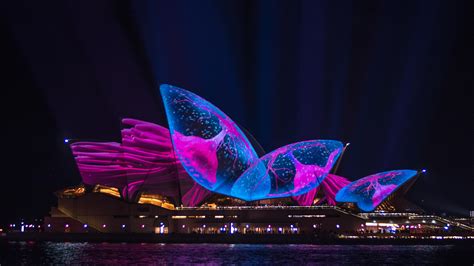 huge images projected onto the sydney opera house during vivid lights festival r pics