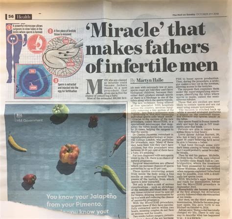 Oliver Wiseman Referred To In Mail On Sunday On Male Infertility Surgery Cambridge Urology