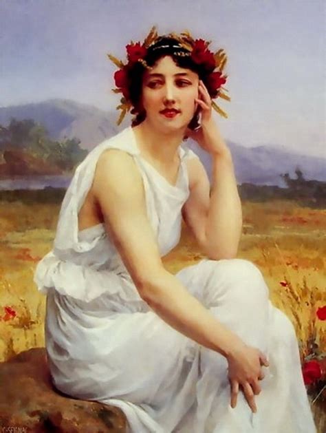 The Muse Guillaume Seignac Female Lady Art Painting Woman Girl Vintage Classic Old