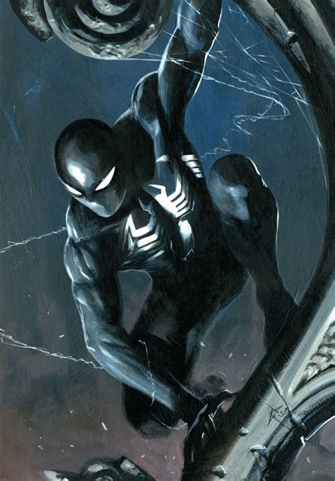 Black Suit Spider Man By Gabriele Dellotto Marvel Comics Heros Comics