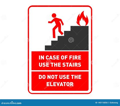 Fire Exit Safety Sign Design Use Stairs In Case Printable Safety