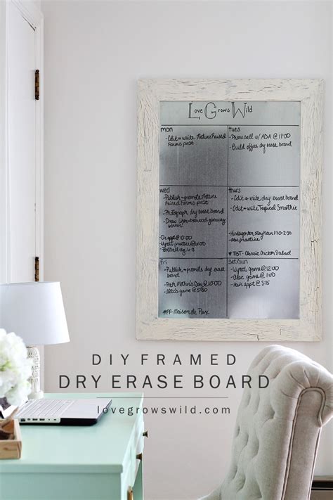 $34 diy giant whiteboard hack | how to make a custom dry erase board on a budget. DIY Framed Dry Erase Board - Love Grows Wild