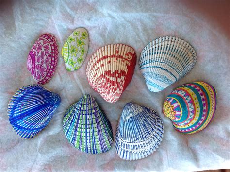 Fine Sharpie Pens Create These Colorful Shells Seashell Painting
