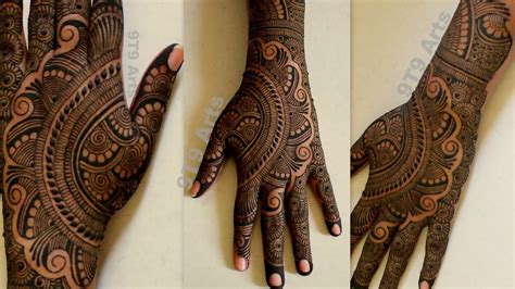 New Simple Stylish Full Hand Dulhan Mehndi Design Back Hand Bridal