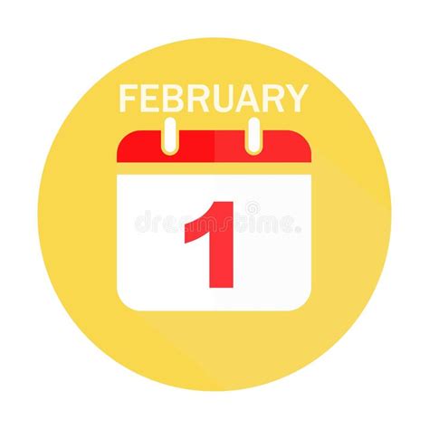 February Calendar Flat Icon Stock Illustrations 7097 February