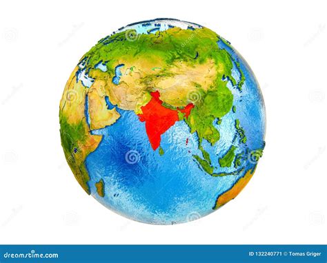 Map Of India On 3d Earth Isolated Stock Image Image Of Model India