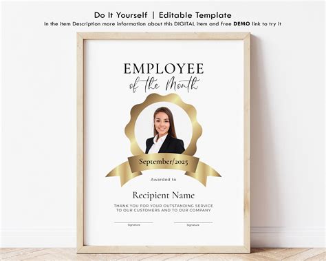 Employee Of The Month Minimalist Employee Appreciation Certificate