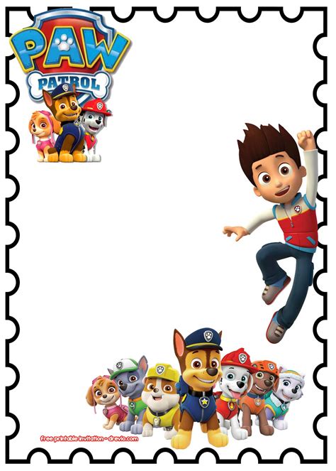 Print the tags on blank sticker sheets, plain paper, or card stock and attach them to your paw patrol party bags. FREE Printable Paw Patrol Birthday Invitation Chalkboard ...