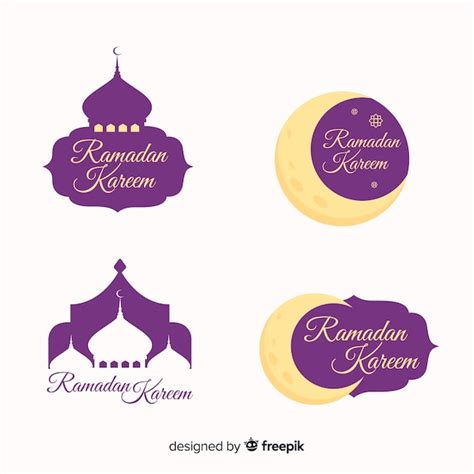 Free Vector Flat Ramadan Badge Collection