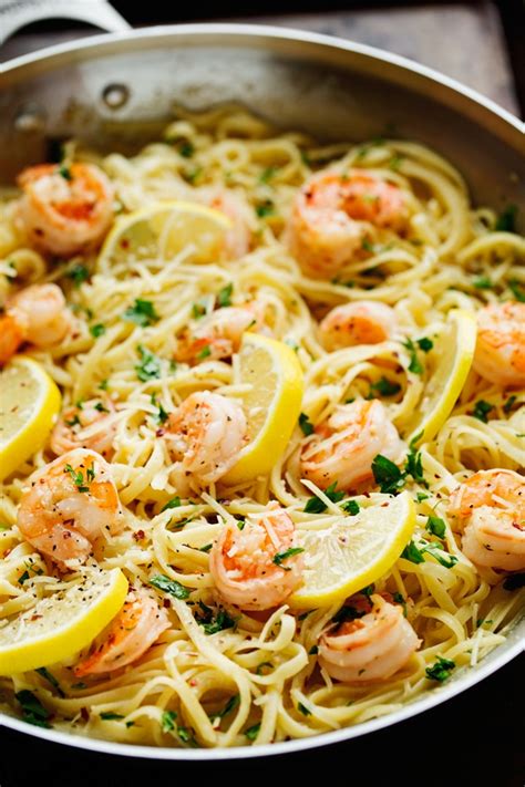 The garlicky shrimp and lemon wine sauce are just to die for! Shrimp Pasta with Lemon Cream Sauce | Little Spice Jar
