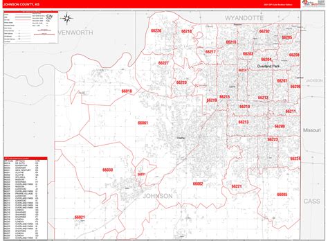 Kansas Zip Code Wall Map Red Line Style By Marketmaps Vrogue Co