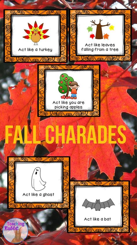 Fall Charades Game Charades Game Fall Classroom Activities Charades