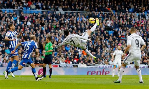 Cristiano Ronaldo Of Real Madrid Attempts A Bicycle Kick During The La Liga Match Between Real