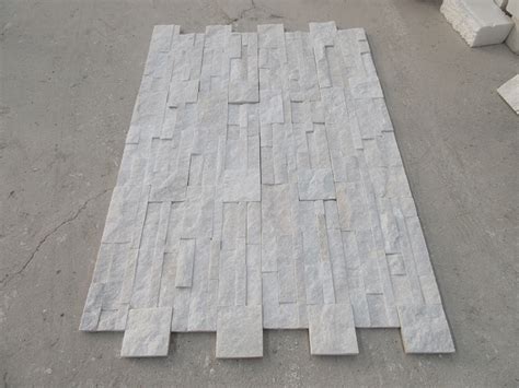 White Quartz Stacked Stone Veneer Panel Glued Cultured Stone For Sale