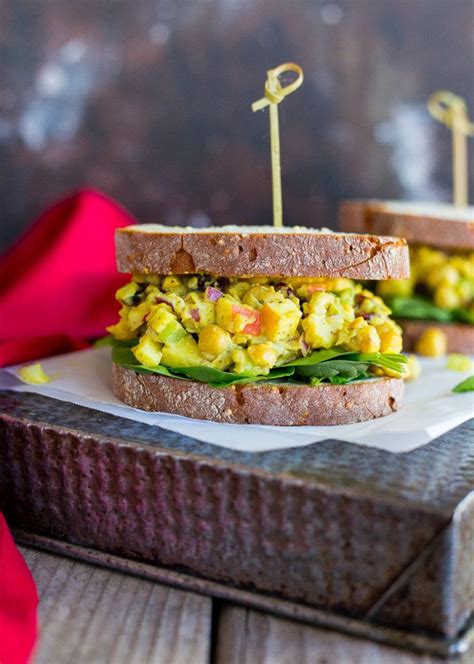 curried chickpea salad sandwiches from she likes food healthy vegetarian meal plan food