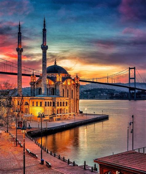 Ortaköy Mosque Paysage Turquie Turquie Voyage Vacances Turquie