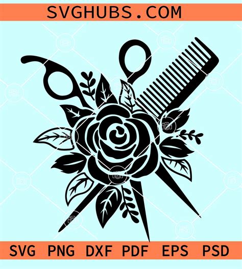 Floral Scissors Svg Floral Hair Scissors Svg Hair Stylist Svg Sewing Svg