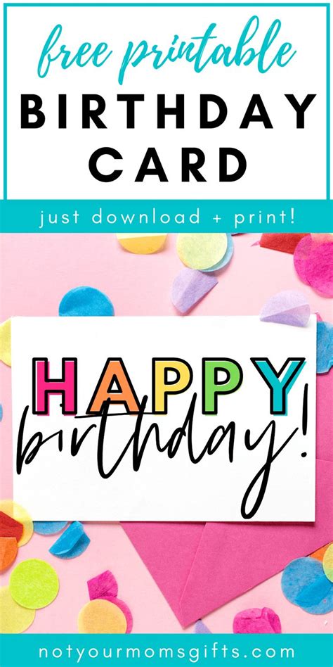 Browse & send the perfect birthday card to a loved one in the uk from the usa. Free Printable Birthday Card (Half-Fold) | Not Your Mom's ...