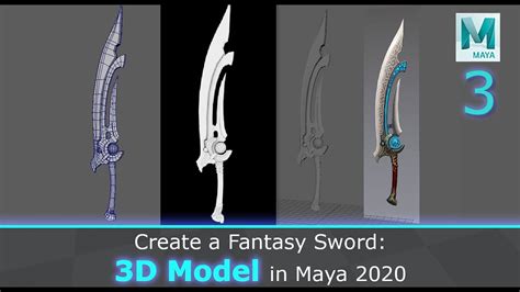 Create A Fantasy Sword 3d Model In Maya 2020 36 Youtube