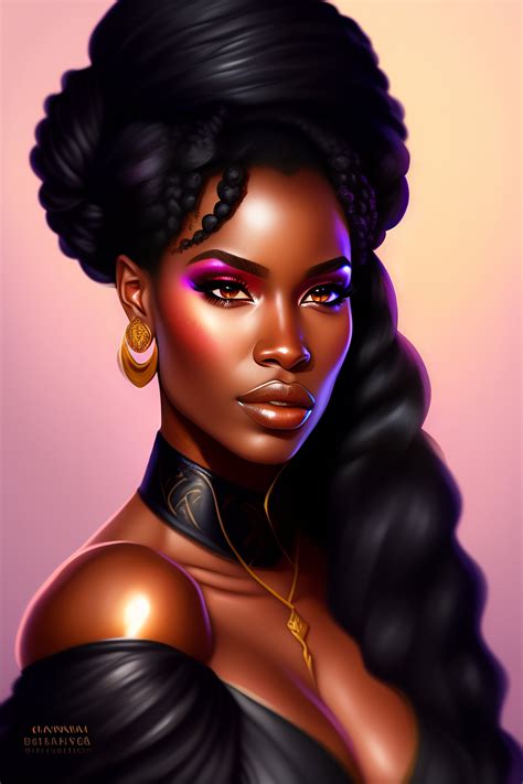 lexica fantasy portrait beautiful black woman custom character art dnd illustration dnd