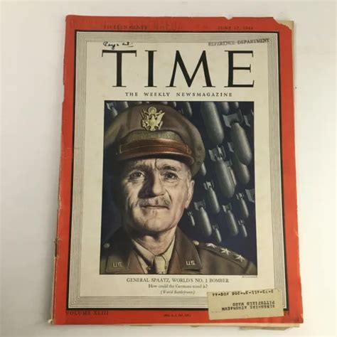 Time Magazine June 12 1944 Wwii American General Carl Tooey Spaatz