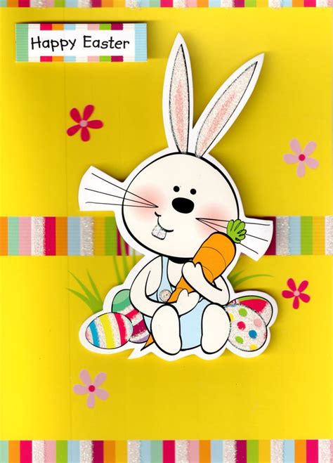 Happy easter bunny and balloons holiday card. Happy Easter Cute Easter Bunny Rabbit Card | Cards | Love ...