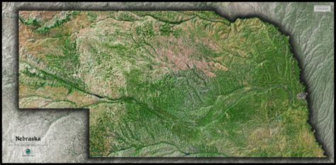 Nebraska Satellite Wall Map By Outlook Maps Mapsales