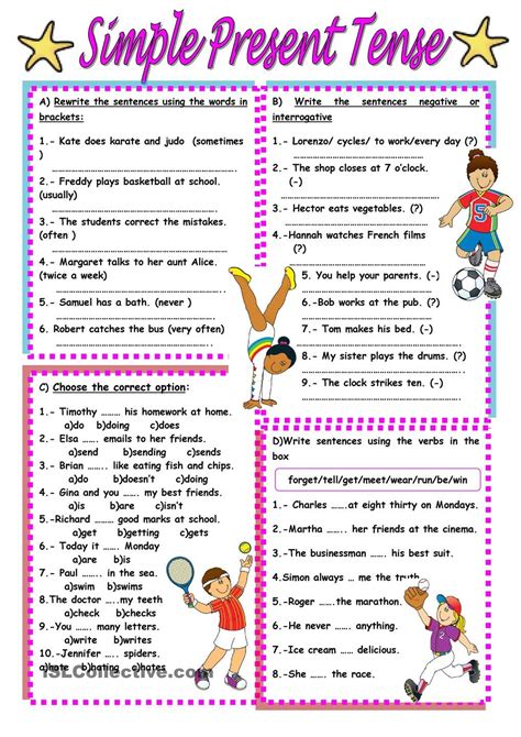 Simple Present Tense Simple Present Tense Worksheets Simple Present