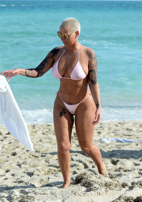 Amber Rose In Bikini At A Beach In Miami Hawtcelebs Hawtcelebs