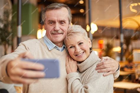 Premium Photo Beautiful Elderly Couple Taking Selfie