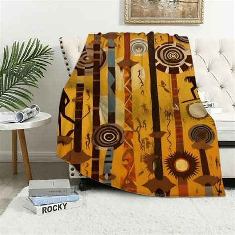 Aristuring All Season Throw Blanket For Couch African Tribe Mud Cloth