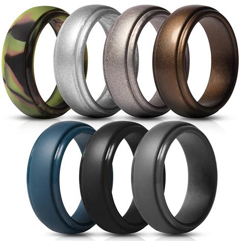 Sporting Goods 7pack Rubber Wedding Bands Fish Scale Pattern Rubber