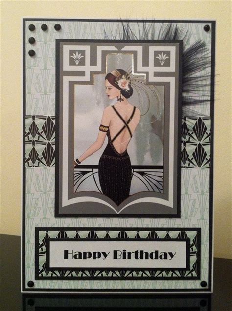 Art Deco Birthday Art Deco Cards Card Making Art Art Journal Techniques