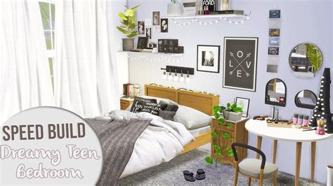 The Sims 4 Speed Build Dreamy Teen Bedroom Cc Links Youtube