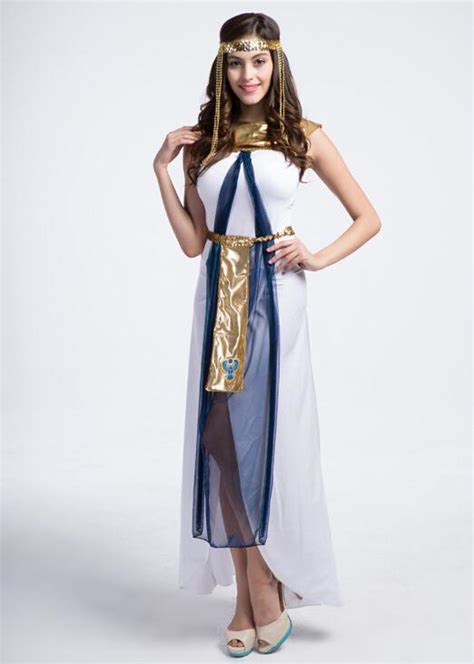 2016 Halloween Costume Greek Goddess Cosplay White Long Dress Queen Of Egypt Suit Arab Girl Girl