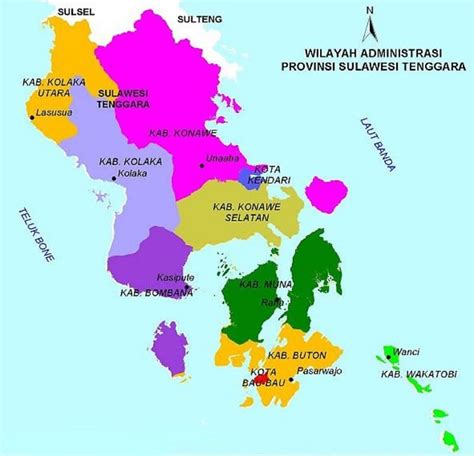 Peta Sulawesi Tenggara Lengkap Dengan Kabupaten Dan Kota Tata Ruang Nasional