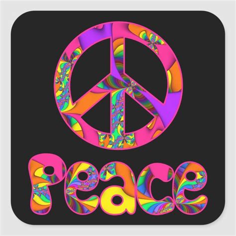 Fractal Peace Color Me Bright Stickers Zazzle Peace Sign Art Hippie