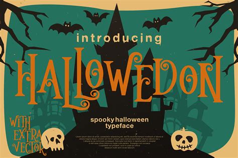 Hallowedon Spooky Halloween Typeface On Yellow Images Creative Store