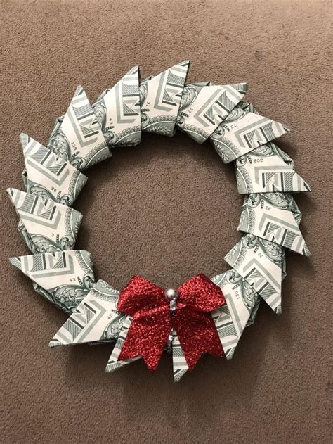 Money Christmas Wreath Origami Christmas T For College Etsy In